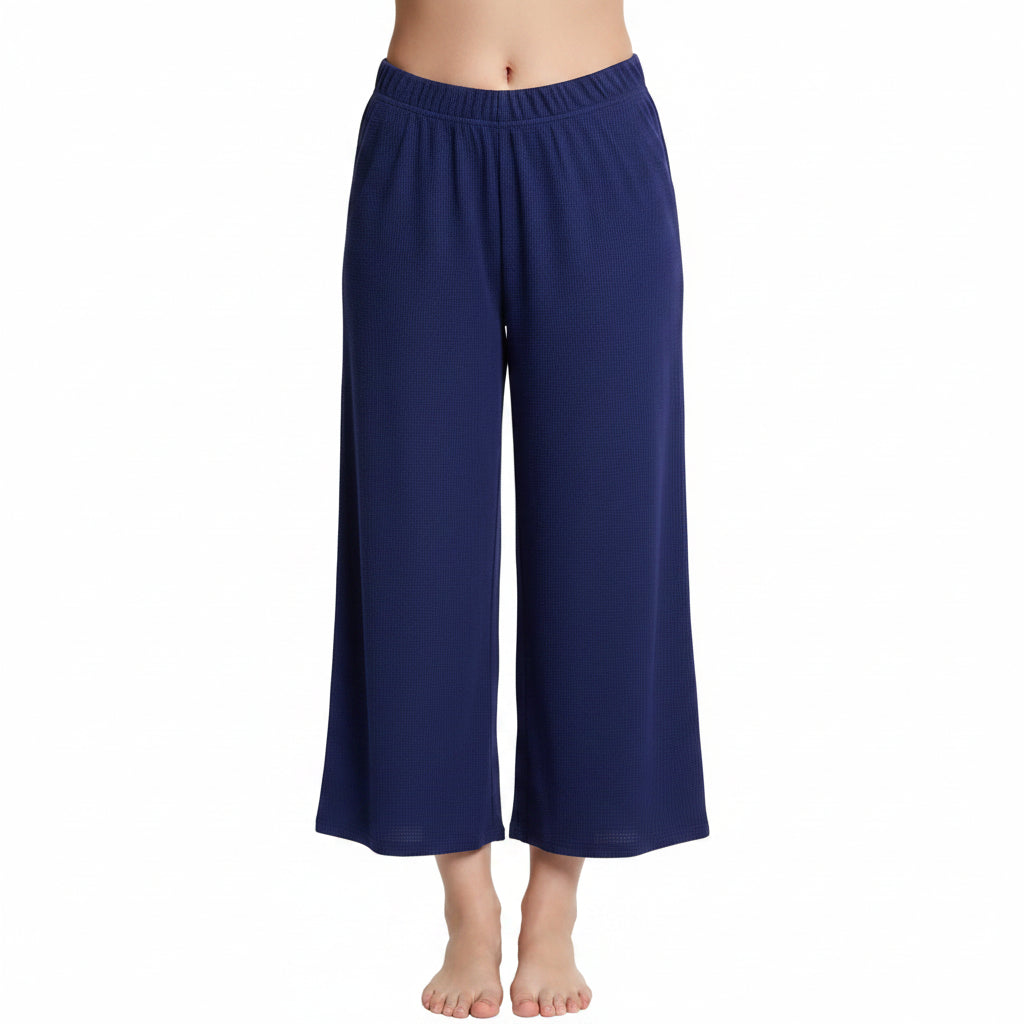 Mad Dog Lounge Women's Pajama Pants, Wide-Leg Cropped Capris, Casual Night Sleep Summer PJ Bottoms for Ladies