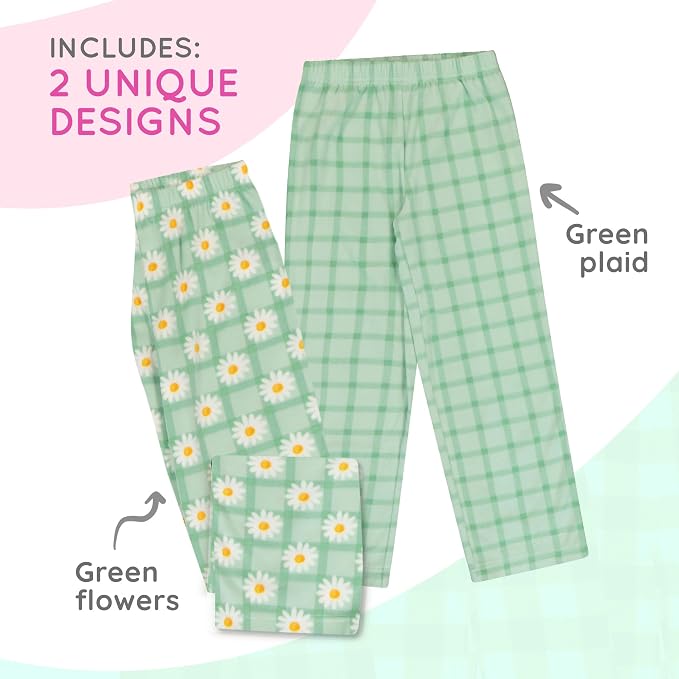 Mad Dog Girl's Pajama Pants - 2/3 Pack, Soft Micro Fleece Fashion Sleepwear Lounge. Sizes: 6-16