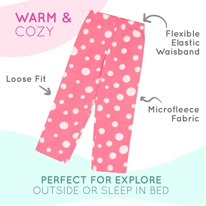 Mad Dog Girl's Pajama Pants - 3 Pack, Soft Micro Fleece Fashion Sleepwear Lounge. Sizes: 6-16