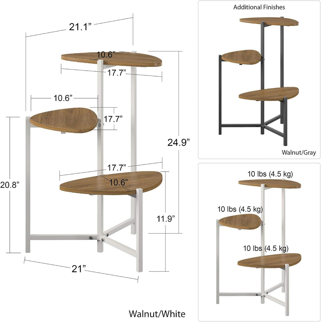 Novogratz Tallulah Plant Stand, Walnut/White