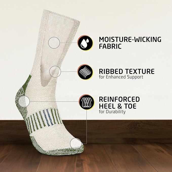 HOT FEET Cozy Wool Blend Kids Socks - Crew Winter Socks for Boys/Girls - 4 Pack