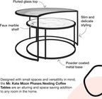 Mr. Kate Moon Phases Nesting Coffee Tables, White Faux Marble/Glass