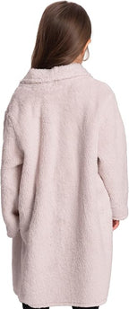Mad Dog Sherpa Fleece Cardigans for Girls 5-12 Y, Cozy Kids Winter Fall Sweater Coats, Long Jacket for Home & Outdoor Wear