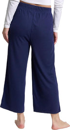 Mad Dog Lounge Women's Pajama Pants, Wide-Leg Cropped Capris, Casual Night Sleep Summer PJ Bottoms for Ladies