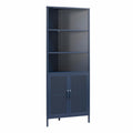 Novogratz Channing Corner Storage Cabinet with 2 Doors, Navy Blue