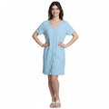 Mad Dog Women's Night Shirts - Soft Waffle Knit Womens Sleep Shirts, Short Sleeves Button-Up Pajamas Nightgowns Sleep Dress