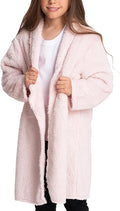 Mad Dog Sherpa Fleece Cardigans for Girls 5-12 Y, Cozy Kids Winter Fall Sweater Coats, Long Jacket for Home & Outdoor Wear