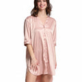 Mad Dog Satin Night Shirts for Women - Silk Like Nightshirt Pajama - Sexy Sleep Shirts, Button Down Sleepwear Nightgowns