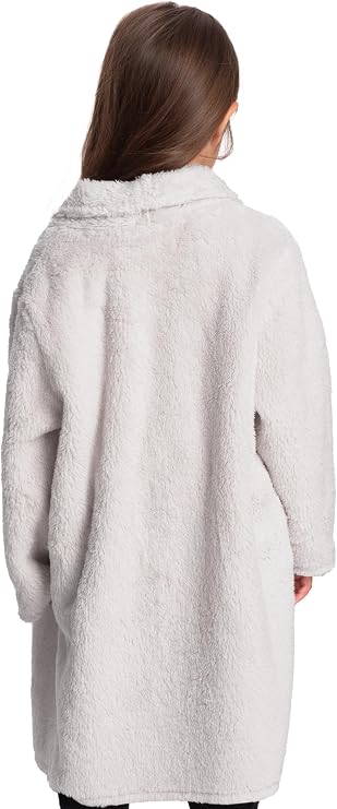 Mad Dog Sherpa Fleece Cardigans for Girls 5-12 Y, Cozy Kids Winter Fall Sweater Coats, Long Jacket for Home & Outdoor Wear