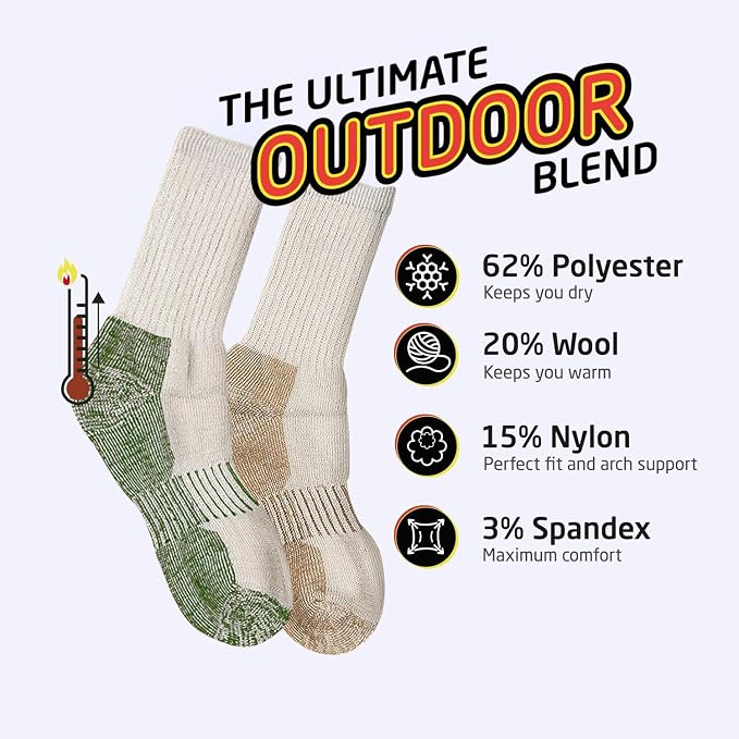 HOT FEET Cozy Wool Blend Kids Socks - Crew Winter Socks for Boys/Girls - 4 Pack