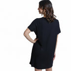 Mad Dog Women's Night Shirts - Soft Waffle Knit Womens Sleep Shirts, Short Sleeves Button-Up Pajamas Nightgowns Sleep Dress