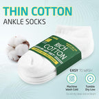HOT FEET Thin Women's No Show Summer Socks - 5 Pack Cotton Ankle, Low Cut Lightweight Moisture Wicking Footies, Size 5.5-7.5