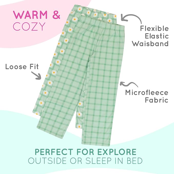 Mad Dog Girl's Pajama Pants - 2/3 Pack, Soft Micro Fleece Fashion Sleepwear Lounge. Sizes: 6-16