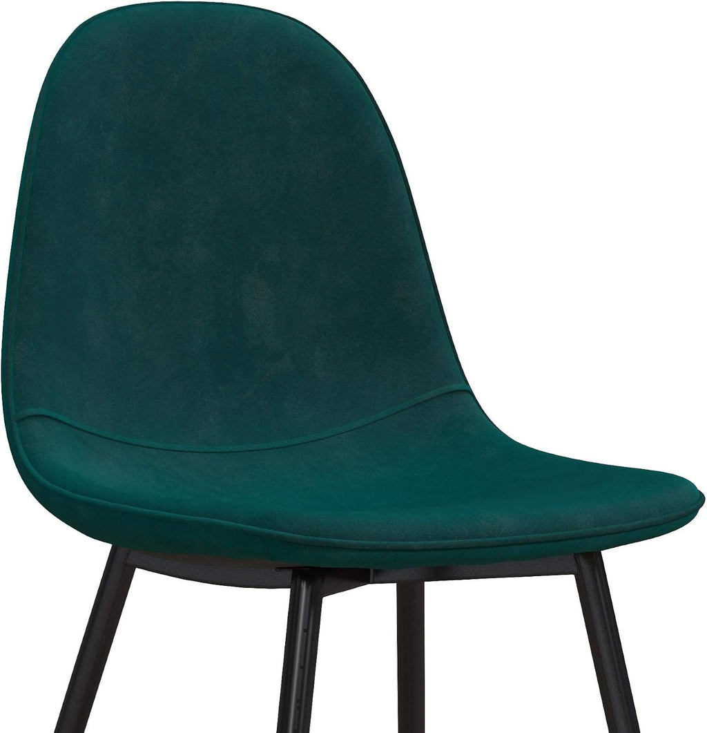 RealRooms DHP Calvin Upholstered Dining Chair, Set of 4, Green Velvet