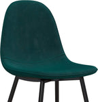 RealRooms DHP Calvin Upholstered Dining Chair, Set of 4, Green Velvet