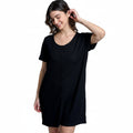 Mad Dog Women's Night Shirts - Soft Waffle Knit Womens Sleep Shirts, Short Sleeves Button-Up Pajamas Nightgowns Sleep Dress