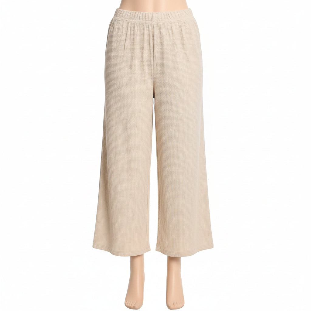 Mad Dog Lounge Women's Pajama Pants, Wide-Leg Cropped Capris, Casual Night Sleep Summer PJ Bottoms for Ladies