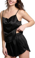 Mad Dog Satin Pajama Set For Women - Luxurious 2 Piece Silky Feel PJ Lounge Short Set, Elegant Nightwear, Silk Like Sleepwear