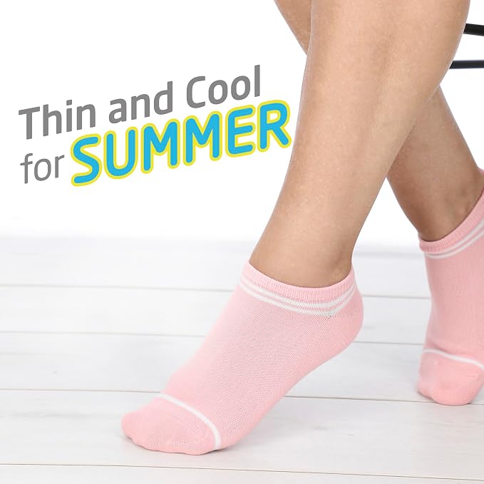 HOT FEET Thin Ankle Socks for Women & Girls – Fun & Cute Low Cut No Show Socks, Stocking Stuffers, 6, 8, 18 PK Size 4-10