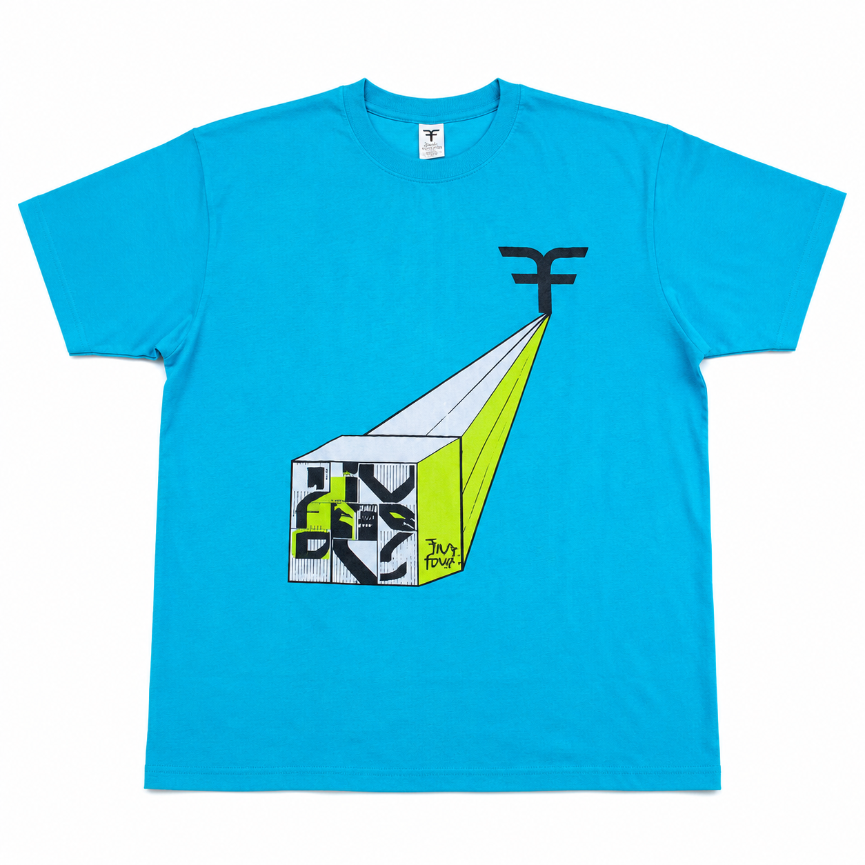 Five Four Geometric Beam Graphic T-Shirt - Turquoise