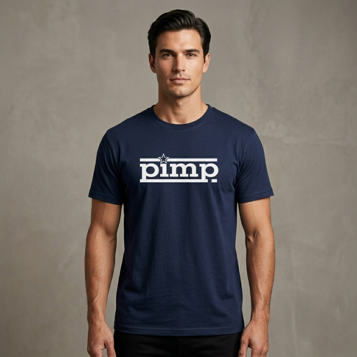 Five Four "Pimp" Star Logo Graphic T-Shirt Navy Blue