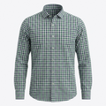 Five Four Sweetzer Gingham Check Long Sleeve Shirt - Green / Navy / White / Size Medium