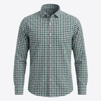 Five Four Sweetzer Gingham Check Long Sleeve Shirt - Green / Navy / White / Size Medium