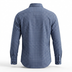 Five Four Mini Check Long Sleeve Button Down Shirt - Blue / White
