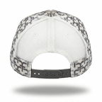 Monogram Print Mesh Trucker Cap – Black & White