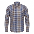 Five Four Gingham Check Long Sleeve Shirt Blue/Brown - Size 2XL