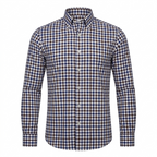 Five Four Gingham Check Long Sleeve Shirt Blue/Brown - Size 2XL