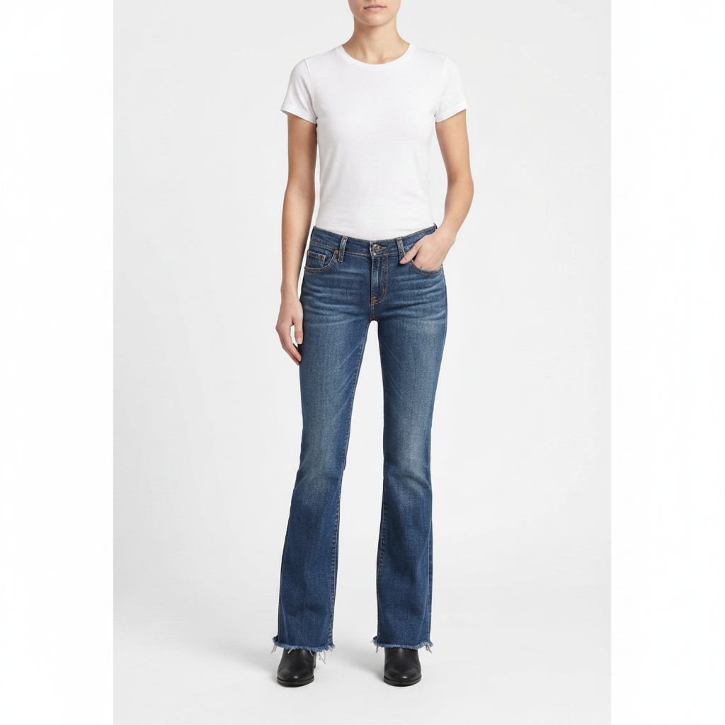 AG Adriano Goldschmied Medium Wash Raw Hem Flare Jeans Size 28/REGULAR