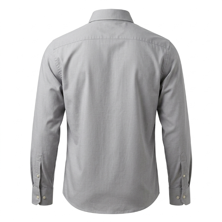 Five Four Slate Grey End-On-End Long Sleeve Shirt - Slate Grey / Size Large