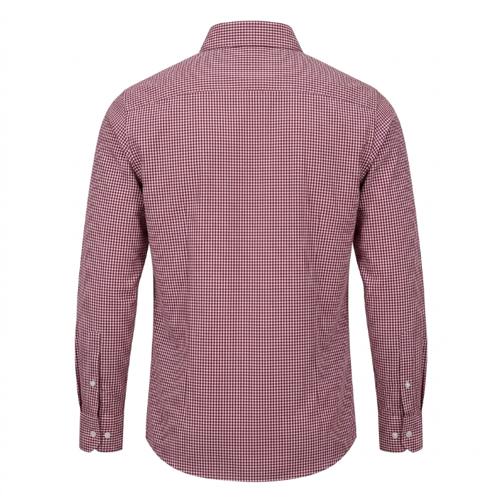 Five Four Red & White Gingham Check Long Sleeve Shirt - Red / White / Size Large