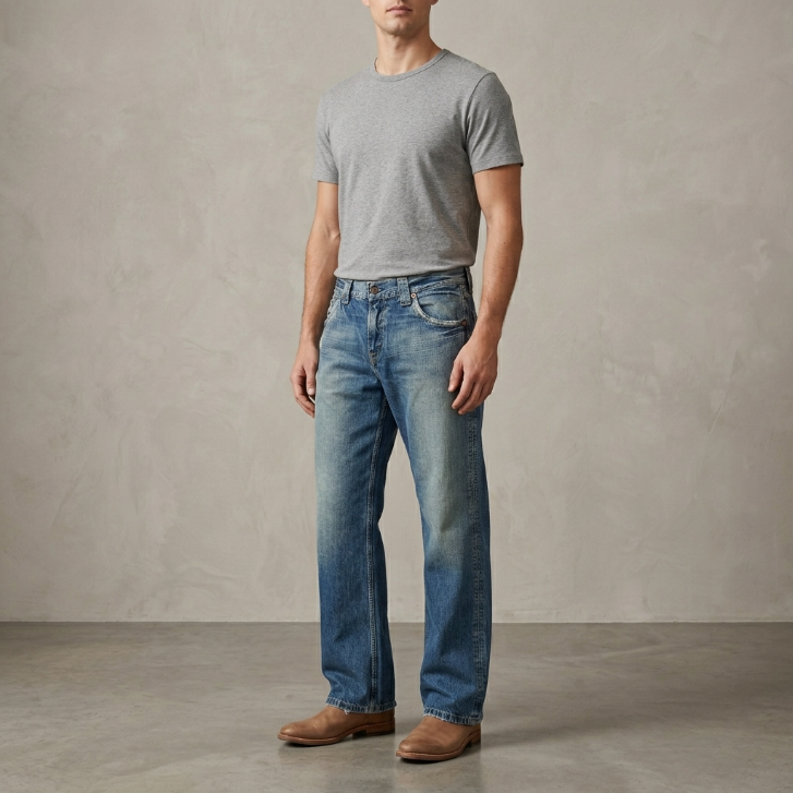 Hudson Jeans Distressed Medium Wash Straight Leg Denim Jeans