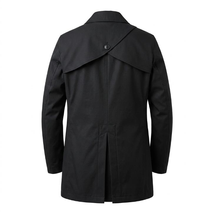 ZARA MAN Double-Breasted Trench Coat Black