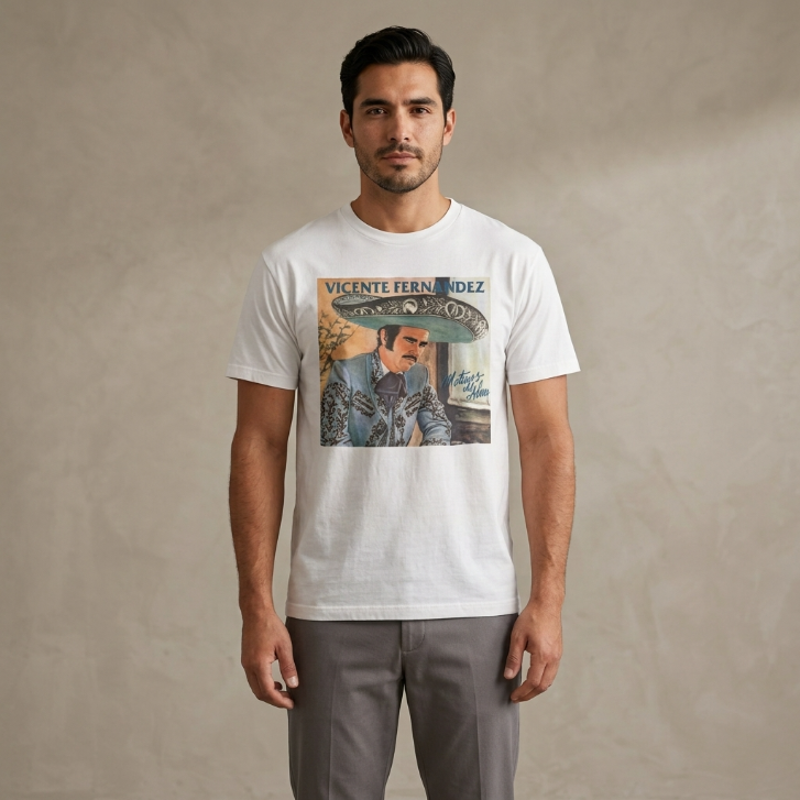 Vicente Fernandez "Motivos del Alma" Graphic T-Shirt White