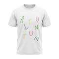 Gildan "AUTUMN" Colorful Abstract Lettering Graphic T-Shirt White