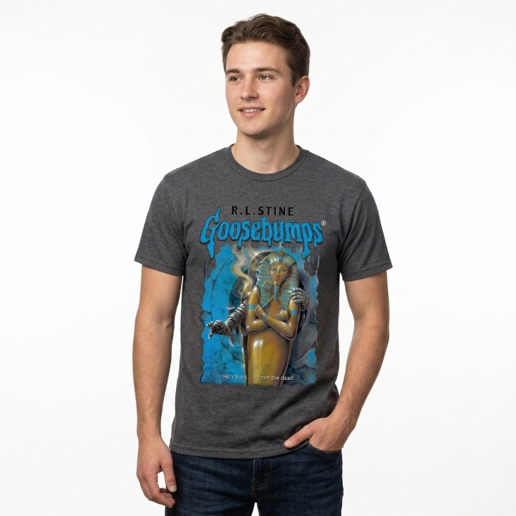 Goosebumps Return of the Mummy T-Shirt - Grey - Officially Licensed R.L. Stine Graphic Tee