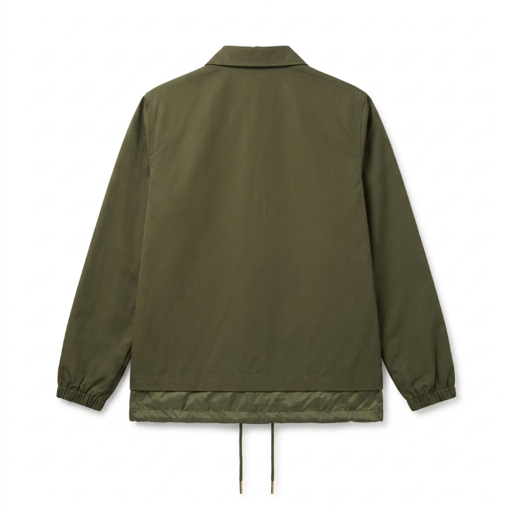 Five Four Olive Green Snap Front Coach Jacket
