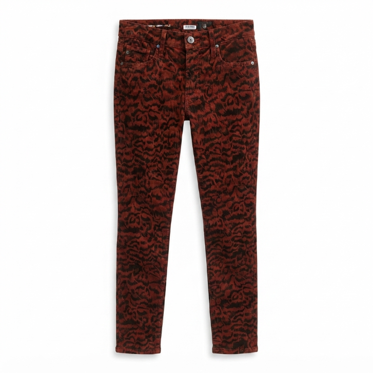 AG Adriano Goldschmied The Farrah High-Rise Skinny Ankle Animal Print Jeans Size 27