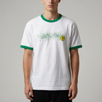 Five Four Green Trim Ringer Graphic T-Shirt White
