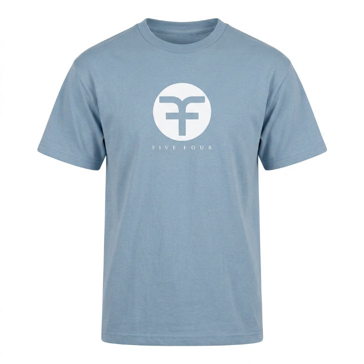 Five Four Circular Circle Logo Graphic T-Shirt Light Blue
