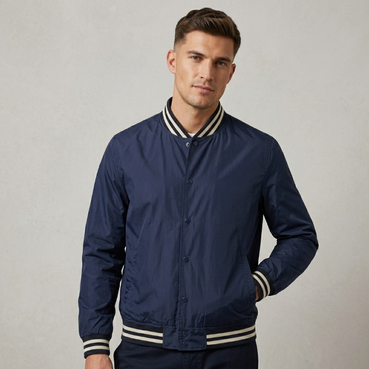 Five Four Navy Alex Varsity Jacket