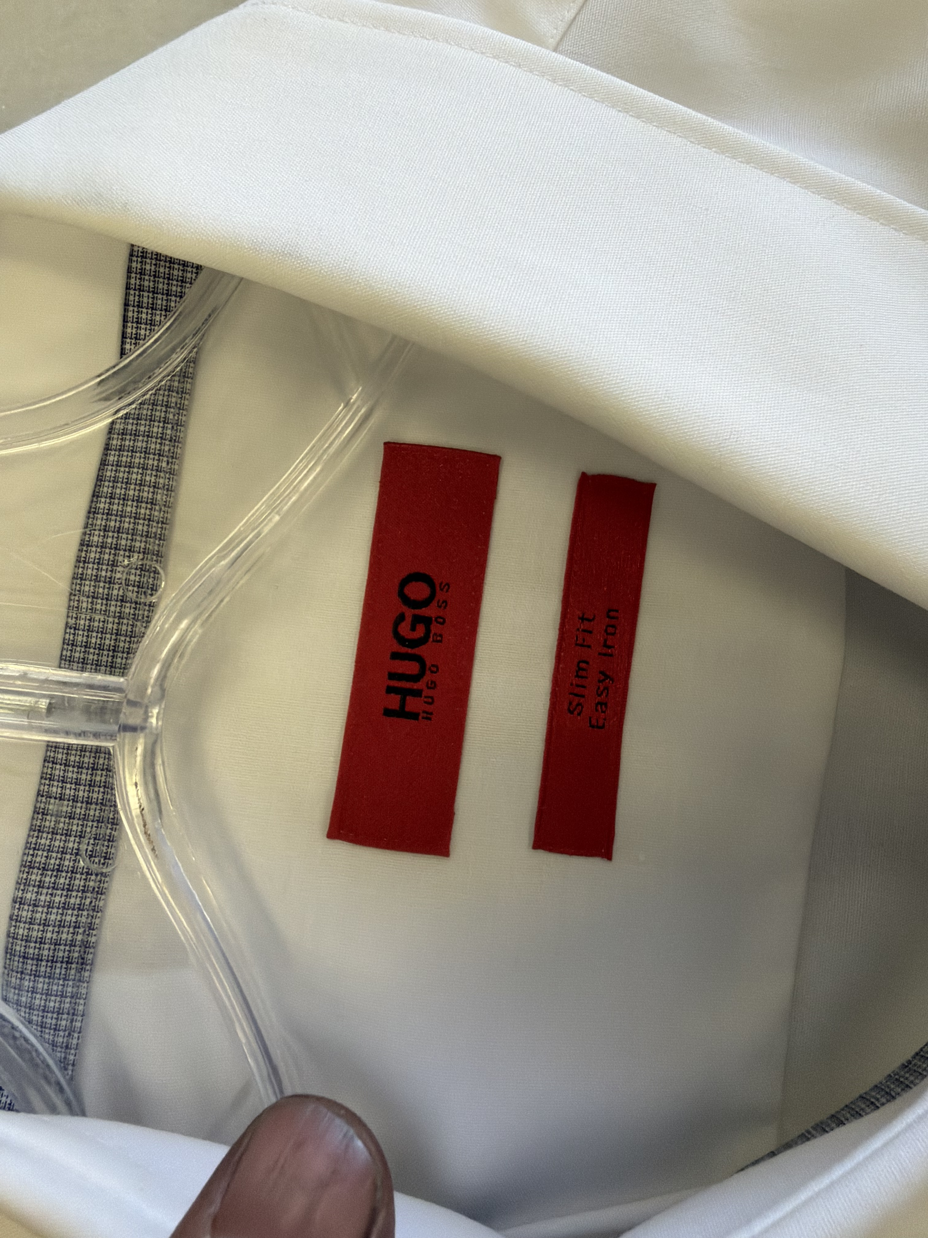 HUGO BOSS Slim Fit Easy Iron Men's Dress Shirt - White