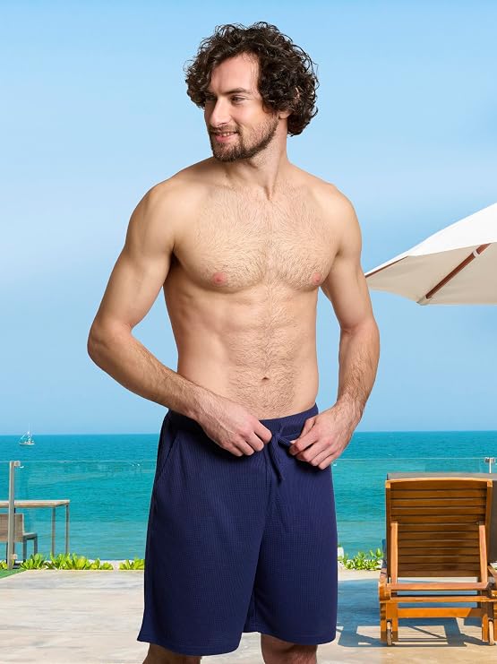 Mad Dog Mens Pajama Shorts - Comfy Knit Lounge Sleepwear with Pockets, Men's Summer House Pajama Bottoms, Sizes S to 2XL