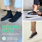 HOT FEET Men Thin Cotton No Show Summer Socks - 5 Pack Low Cut Moisture Wicking Lightweight Socks, Light Ankle Footie