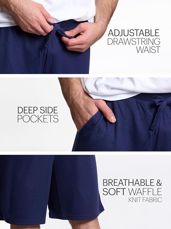 Mad Dog Mens Pajama Shorts - Comfy Knit Lounge Sleepwear with Pockets, Men's Summer House Pajama Bottoms, Sizes S to 2XL