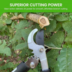 Garden Guru Power Bypass Loppers Tree Trimmer Clipper – 3X Cutting Power Gardening Pruner with High Carbon Steel Blade