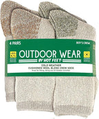 HOT FEET Cozy Wool Blend Kids Socks - Crew Winter Socks for Boys/Girls - 4 Pack